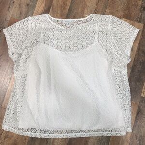 Liz Claiborne Top.  3X.   Sheer top with pretty floral pattern and attached cami